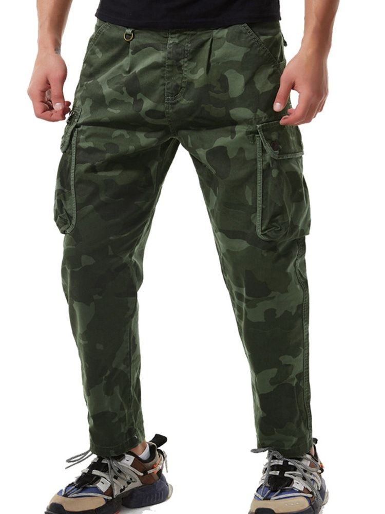 Print Camouflage Casual Zipper Casual Byxor