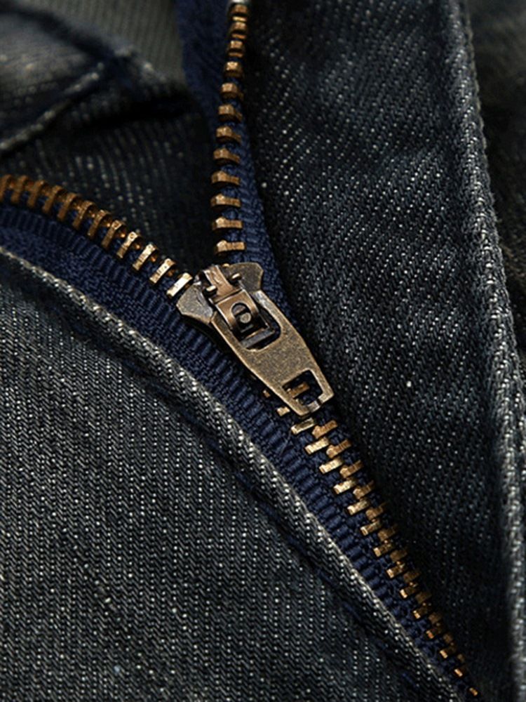 Raka Denim Hål Medalj Patch Unika Herrbyxor
