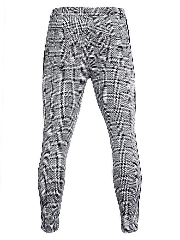 Rutig Patchwork Pencil Pants Europeiska Fyra Säsonger Casual Pants
