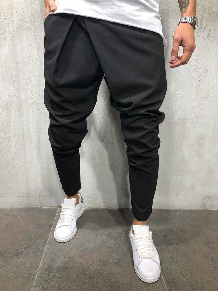 Vanliga Pencil Byxor Mid Waist Casual Casual Byxor