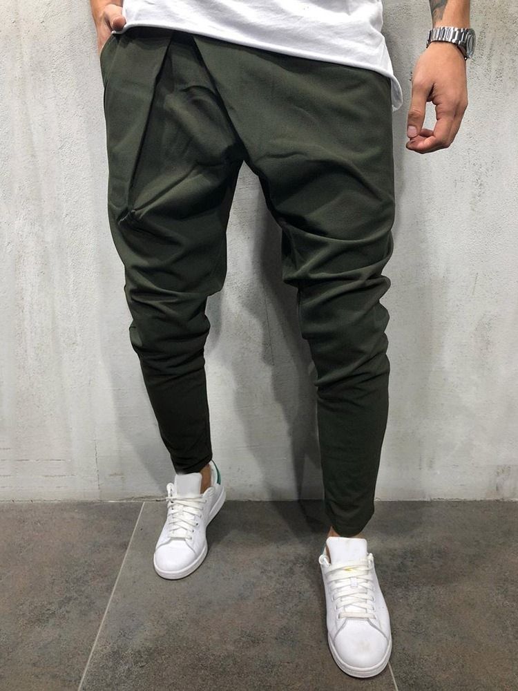 Vanliga Pencil Byxor Mid Waist Casual Casual Byxor