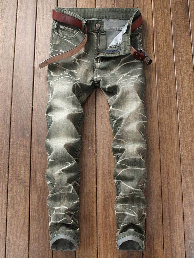 Vanliga Raka Mäns Byxor I Bomull Denim