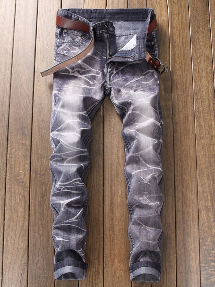 Vanliga Raka Mäns Byxor I Bomull Denim