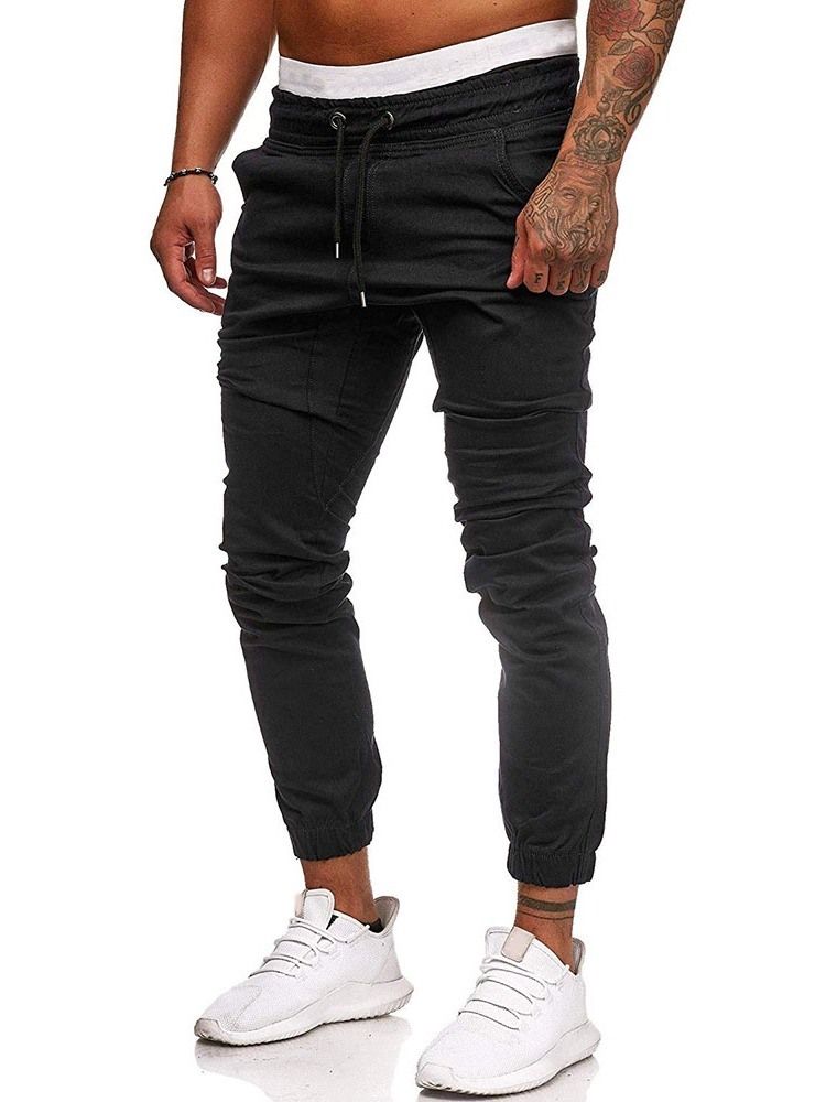 Veckade Vanliga Pencil Byxor Spets-Up Casual Casual Byxor