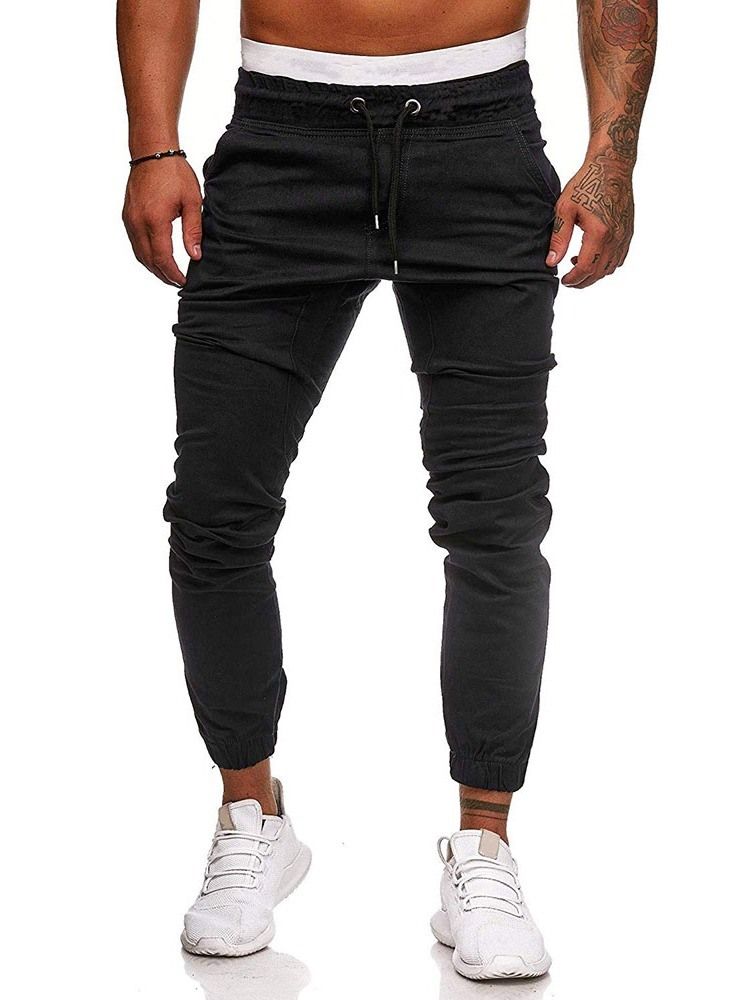 Veckade Vanliga Pencil Byxor Spets-Up Casual Casual Byxor