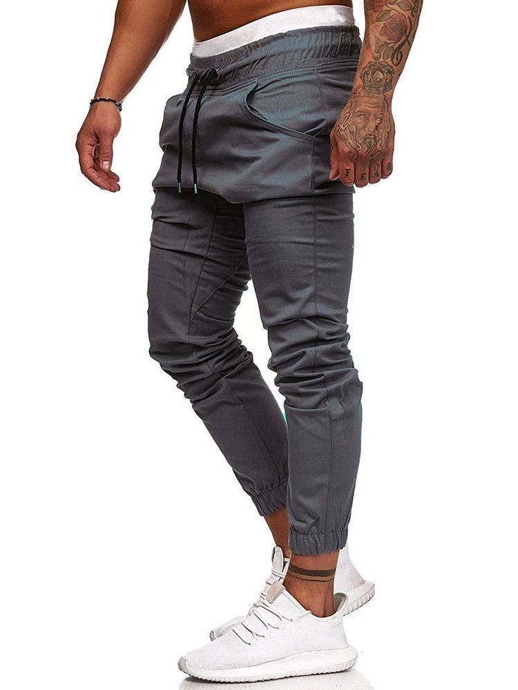 Veckade Vanliga Pencil Byxor Spets-Up Casual Casual Byxor