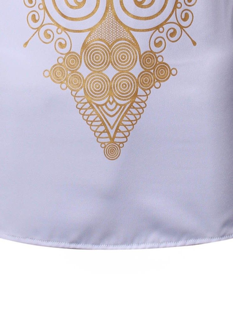 Afrikansk Mode Dashiki Casual Print Herrskjorta