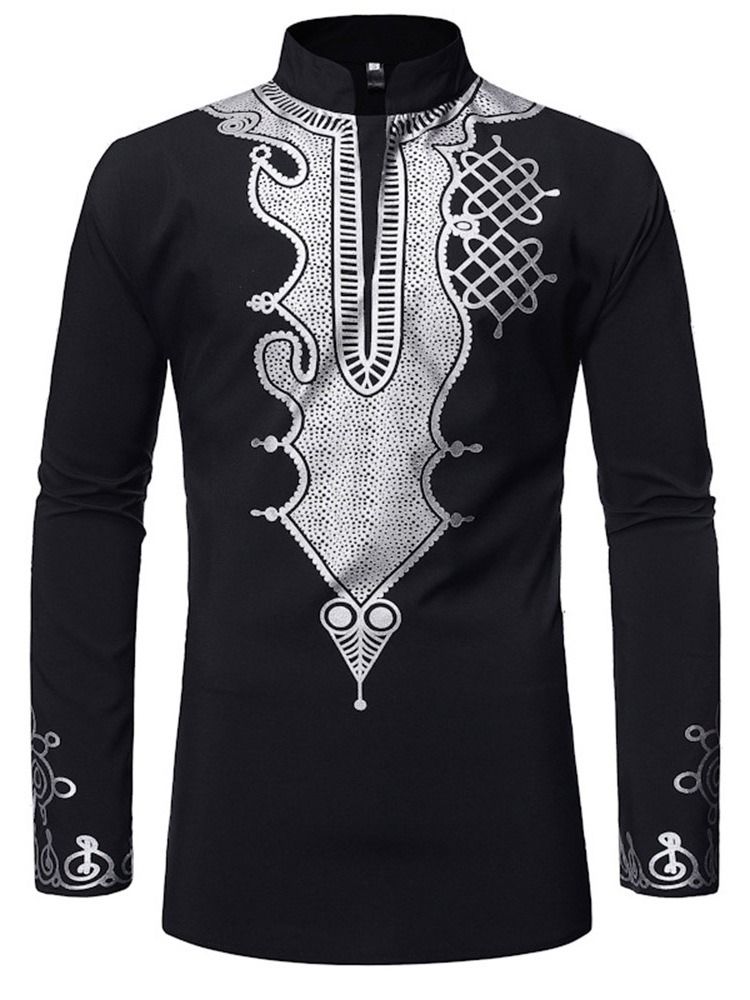 Afrikansk Mode Dashiki Casual Print Slim Herrskjorta