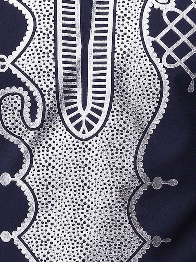 Afrikansk Mode Dashiki Casual Print Slim Herrskjorta