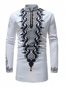 Afrikansk Mode Dashiki Stativkrage För Män Lös Skjorta