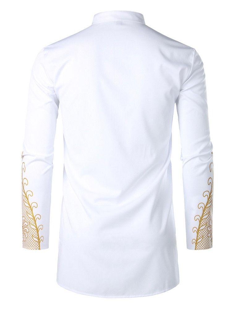 Afrikansk Mode Stativkrage Dashiki Slim Herrskjorta
