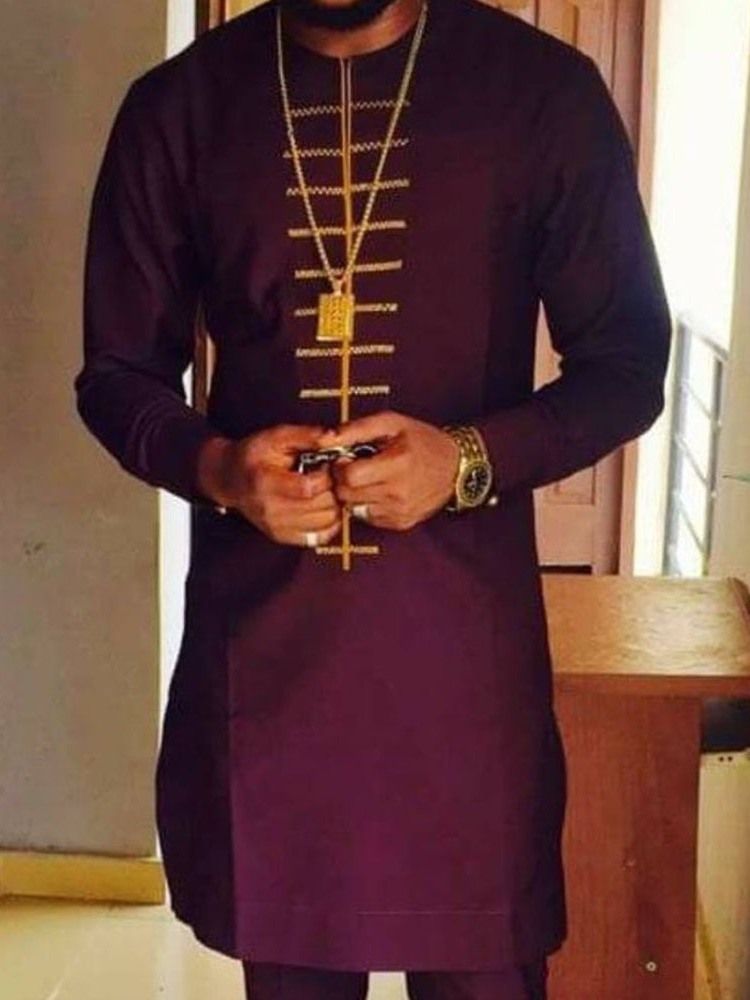 Afrikanskt Mode Dashiki Medellånga Smal T-Shirt För Män