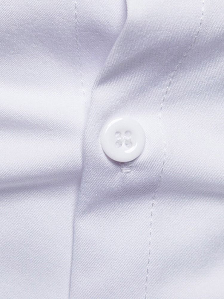 Blommig Broderi Casual Enkelknäppt Herrskjorta