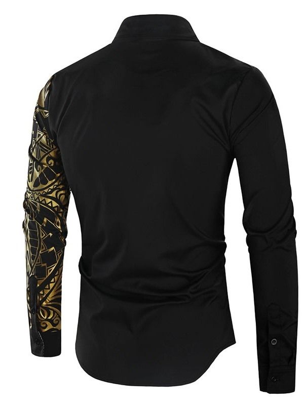 Blommig Casual Print Slim Skjorta För Män