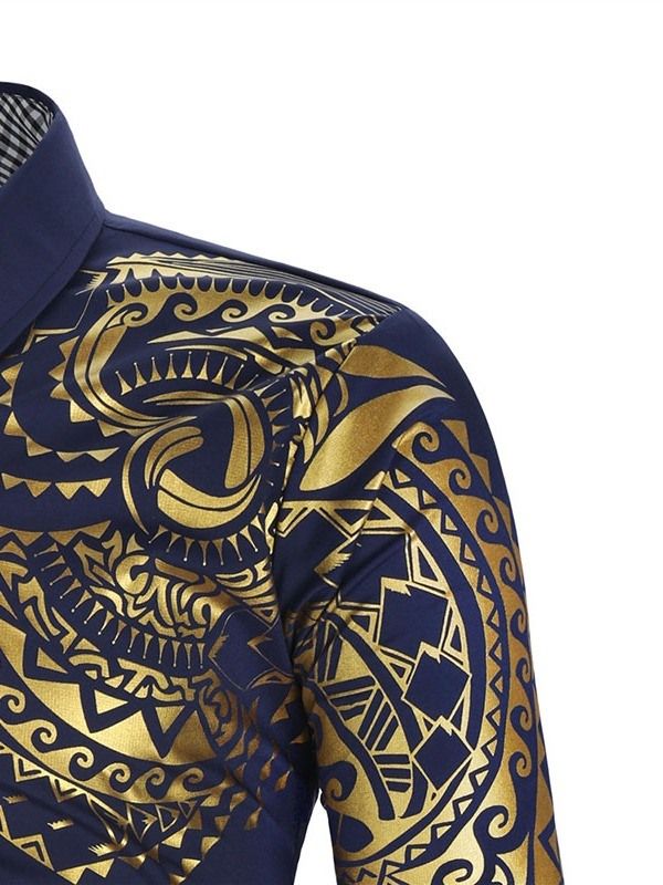 Blommig Casual Print Slim Skjorta För Män