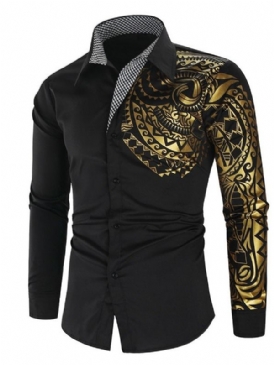 Blommig Casual Print Slim Skjorta För Män