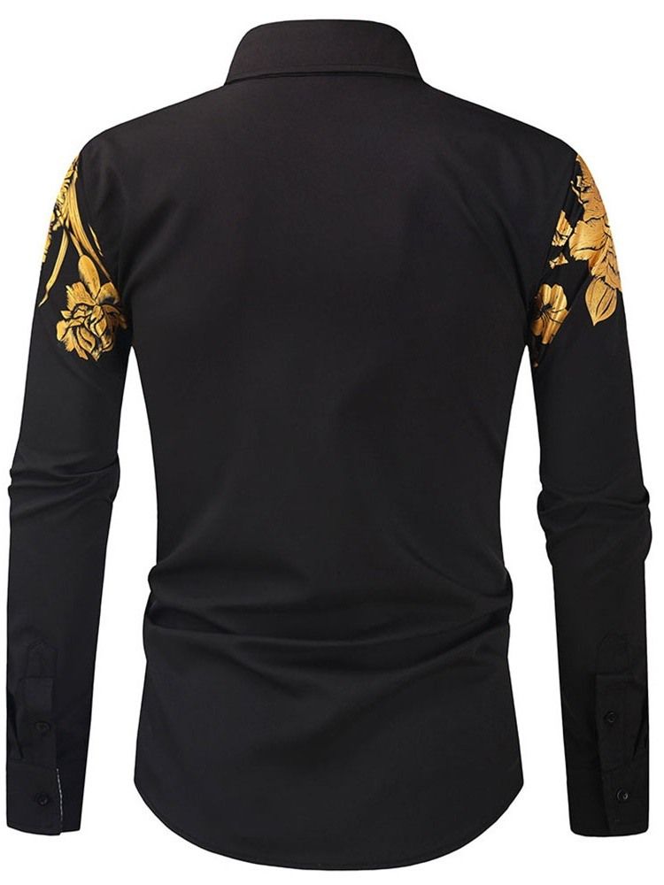 Blommig Lapel Casual Fall Slim Shirt