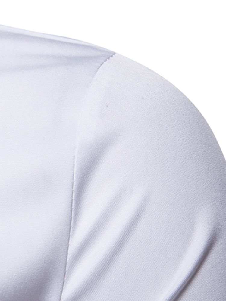 Blommig Tryckt Slim Button Up Lapel Mäns Casual Klänning Shirts
