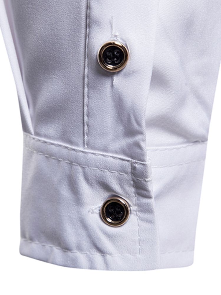 Blommig Tryckt Slim Button Up Lapel Mäns Casual Klänning Shirts