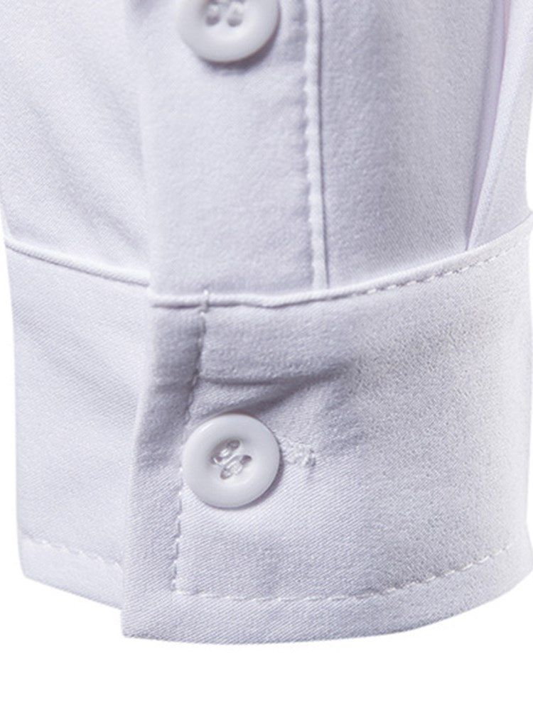 Broderitryckta Slim Button Up Mäns Fritidsskjortor
