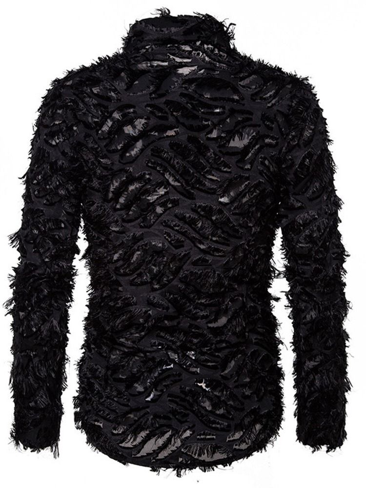 Button Lapel Fashion Enkelknäppt Slim Shirt