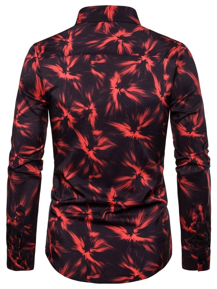 Button Lapel Fashion Slim Shirt För Män
