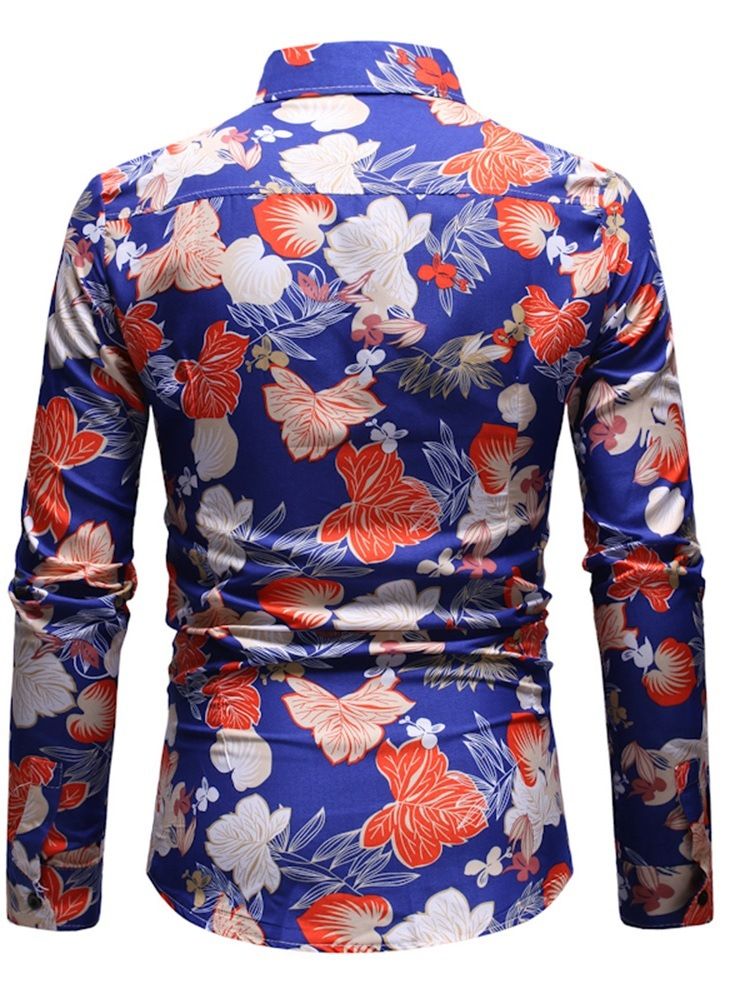 Casual Blommönster Slim Fall Herrskjorta