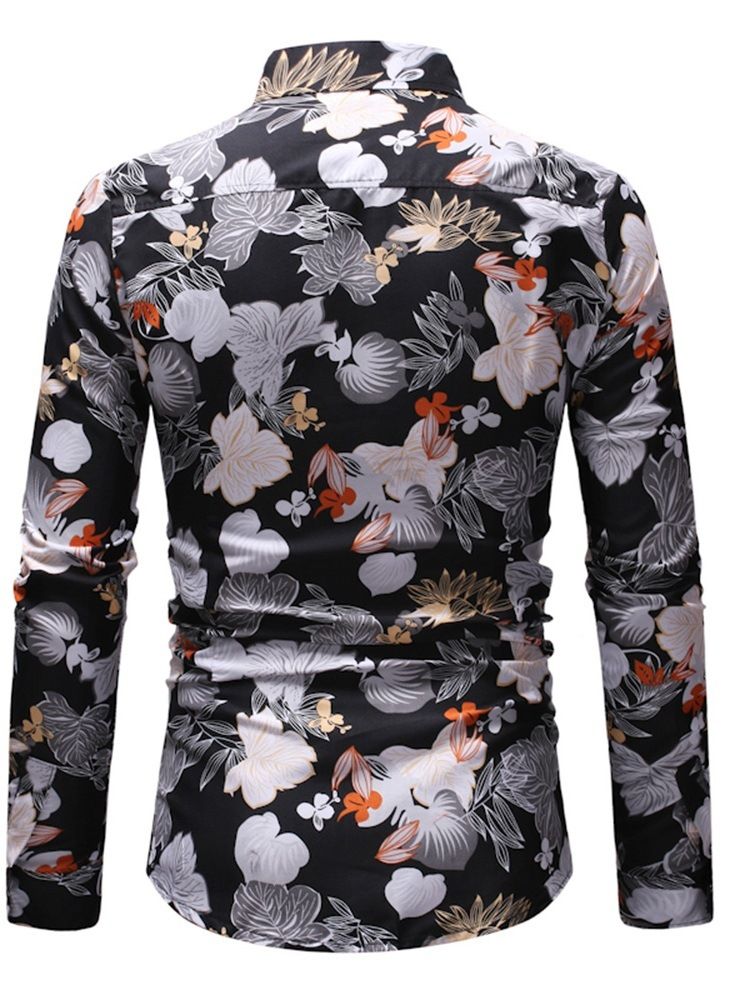 Casual Blommönster Slim Fall Herrskjorta