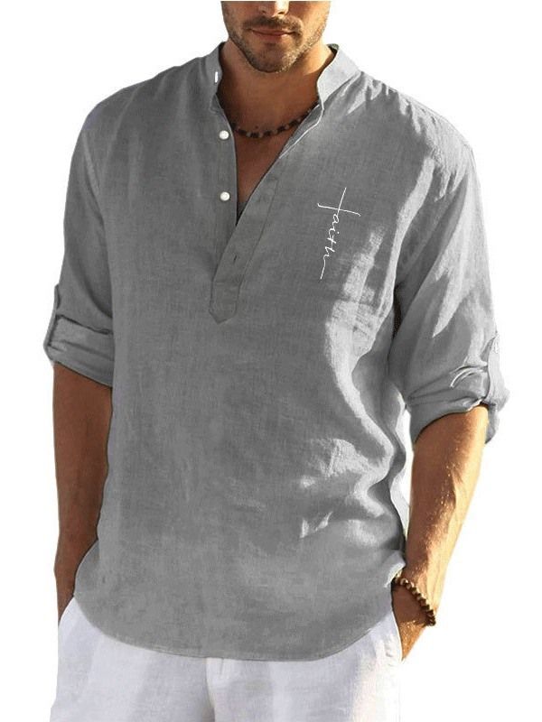 Casual Button Slim Skjorta För Män