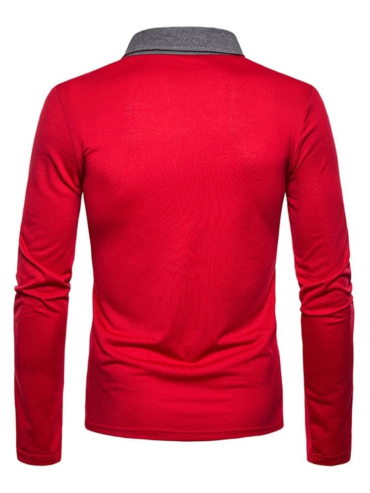 Casual Color Block Pikétröja För Män