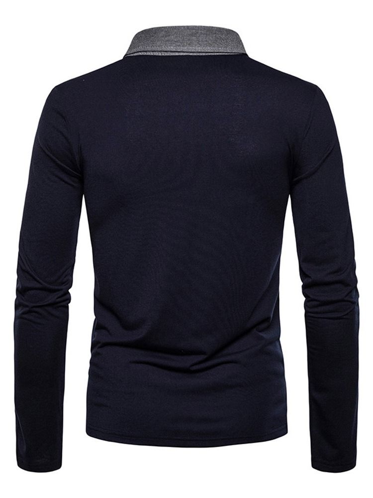 Casual Color Block Pikétröja För Män