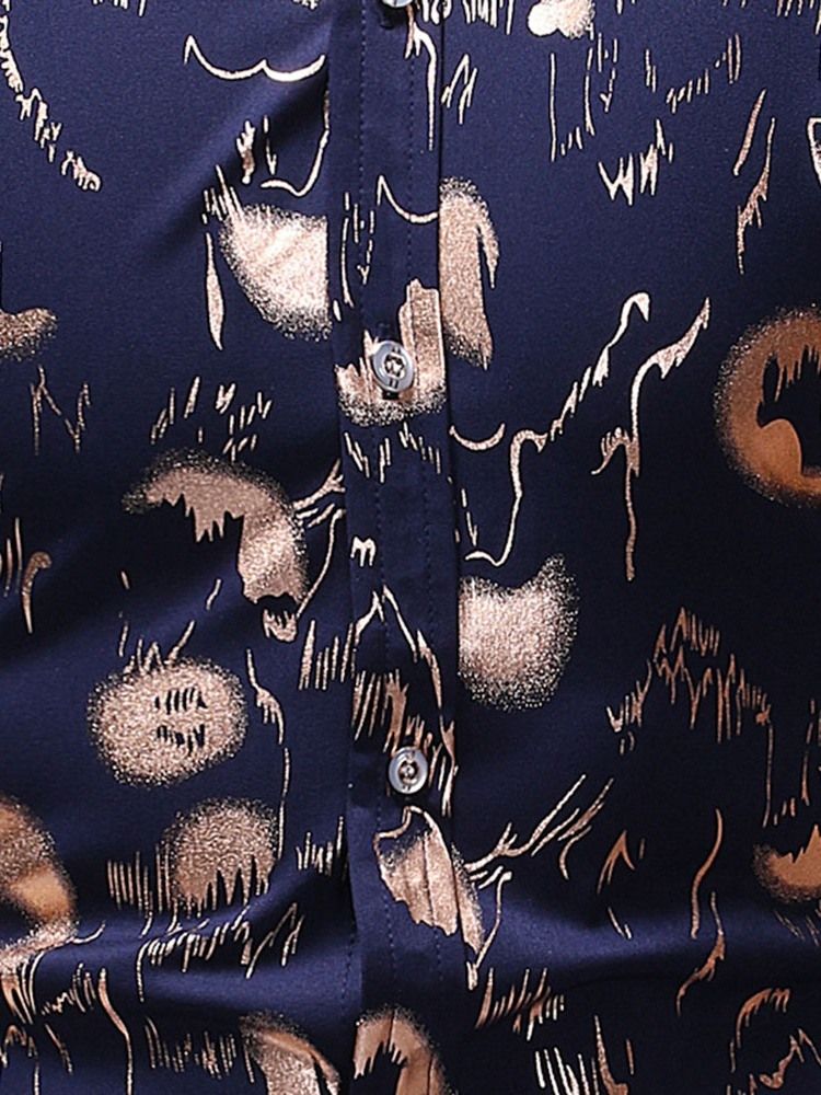 Casual Flowever Print Lapel Spring Enkelknäppt Skjorta