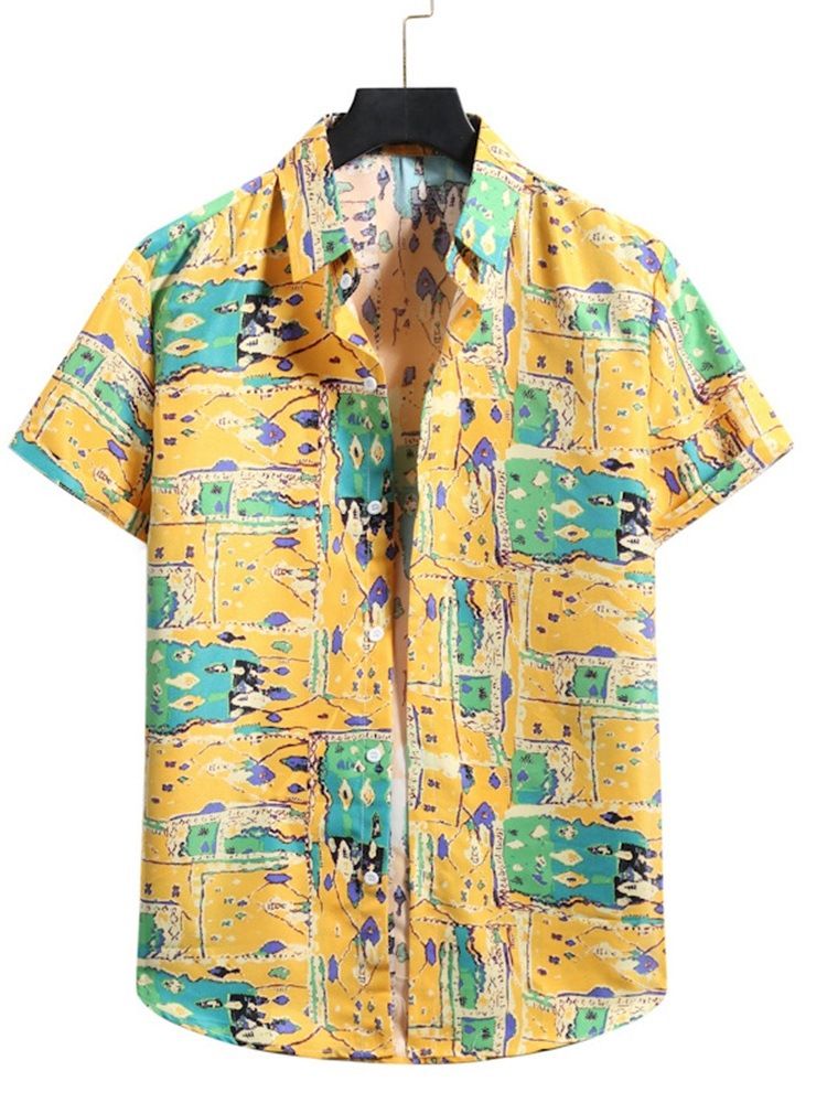 Casual Lapel Patchwork Enkelknäppt Tröja För Män