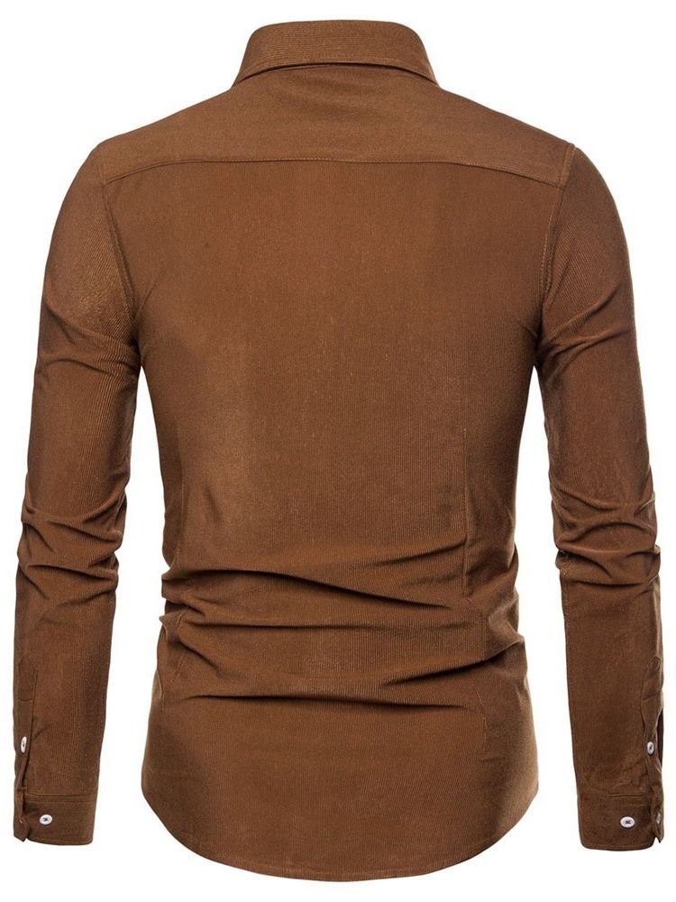 Casual Lapel Vanlig Fall Enkelknäppt Skjorta
