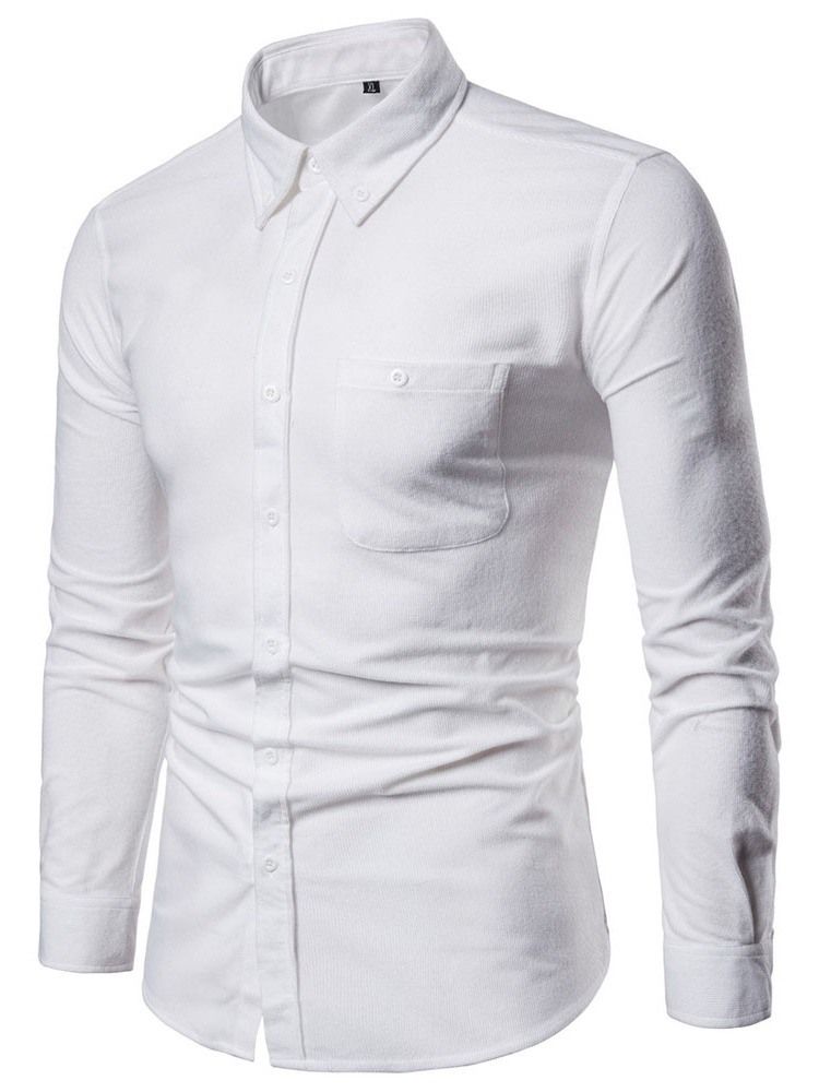 Casual Lapel Vanlig Fall Enkelknäppt Skjorta