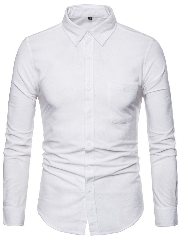 Casual Lapel Vanlig Fall Enkelknäppt Skjorta
