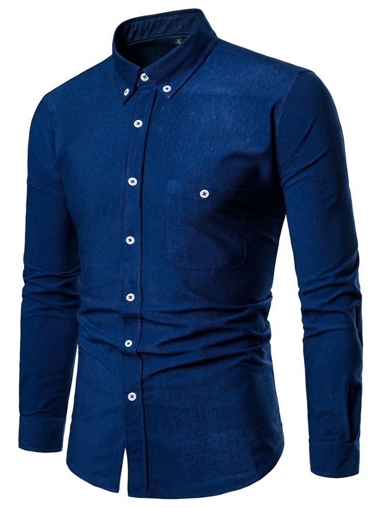 Casual Lapel Vanlig Fall Enkelknäppt Skjorta