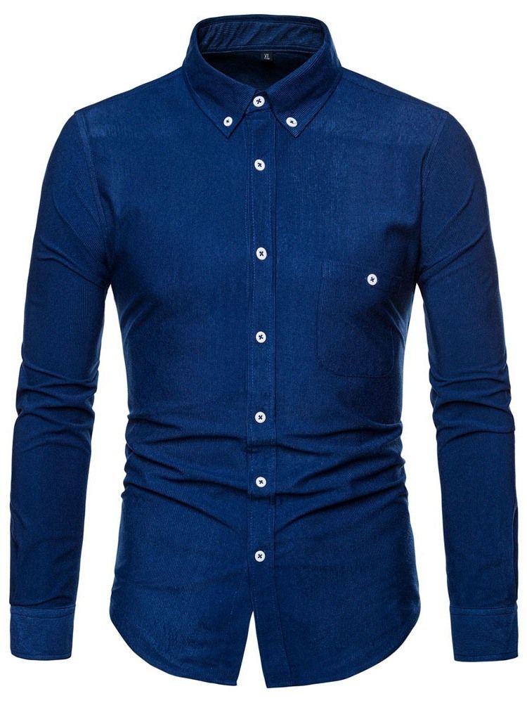 Casual Lapel Vanlig Fall Enkelknäppt Skjorta