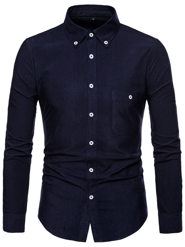 Casual Lapel Vanlig Fall Enkelknäppt Skjorta