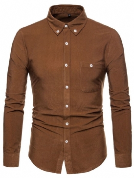 Casual Lapel Vanlig Fall Enkelknäppt Skjorta
