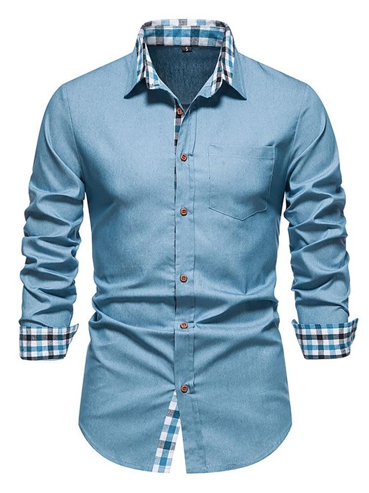 Casual Pocket Lapel Spring Enkelknäppt Skjorta