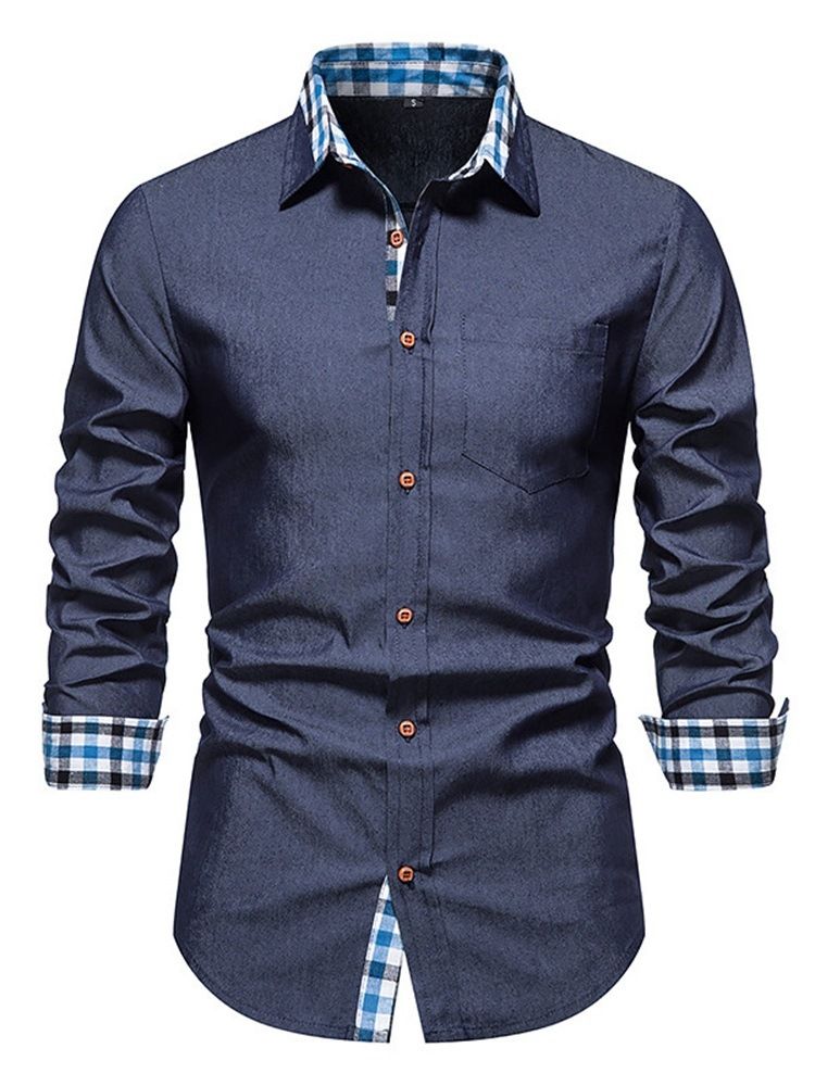 Casual Pocket Lapel Spring Enkelknäppt Skjorta