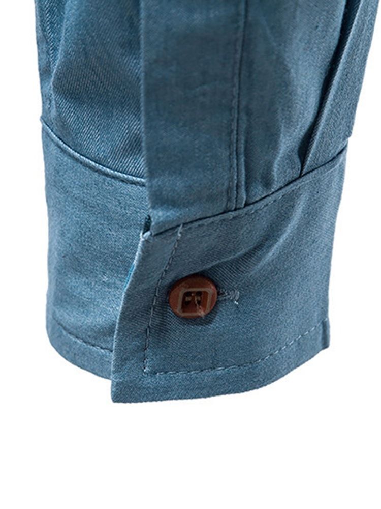 Casual Pocket Lapel Spring Enkelknäppt Skjorta