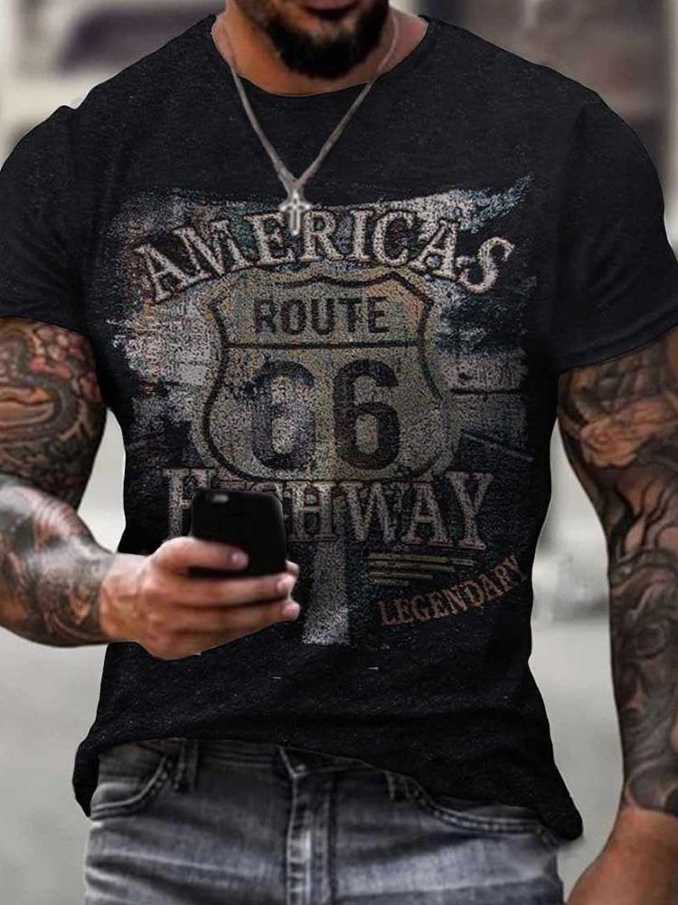 Casual Rundhalsad Kortärmad Smal T-Shirt För Män