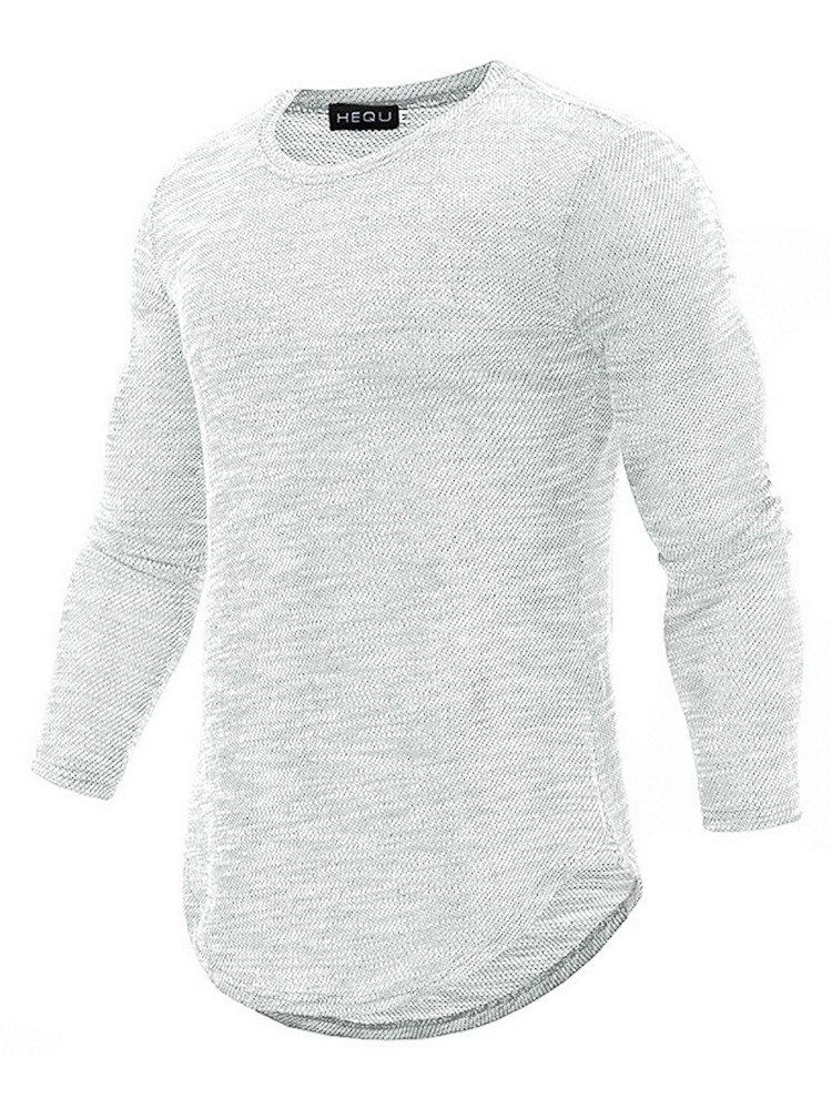 Casual Rundhalsad Slimmad T-Shirt För Män