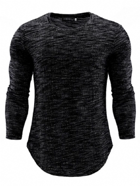 Casual Rundhalsad Slimmad T-Shirt För Män