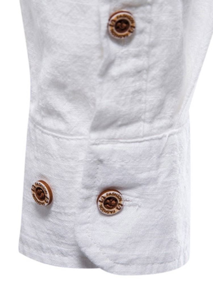 Casual Slimmad Skjorta Med Enkel Ställkrage