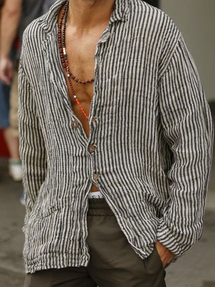 Casual Stripe Loose Shirt