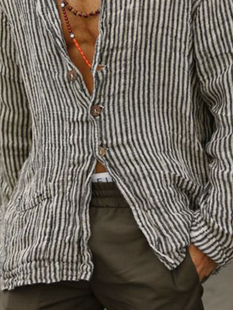 Casual Stripe Loose Shirt