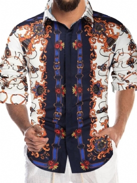 Color Block Lapel Fashion Slim Spring Shirt